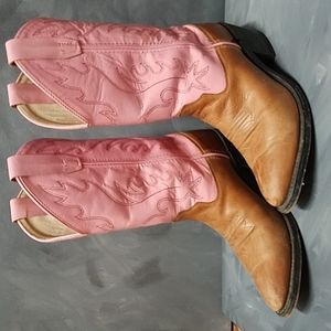 Pink Leather Cowboy Boots